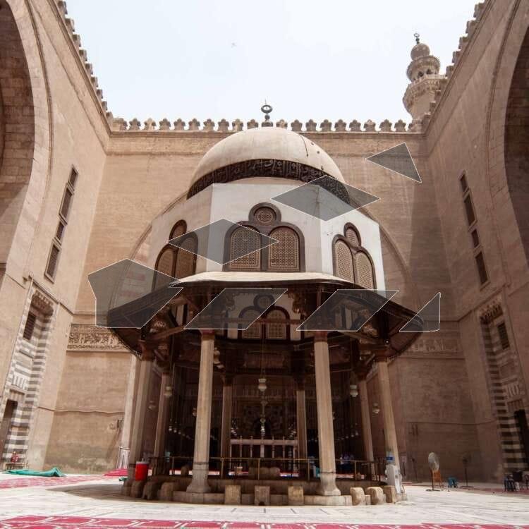 An interior view of the Sultan Hassan Mosque