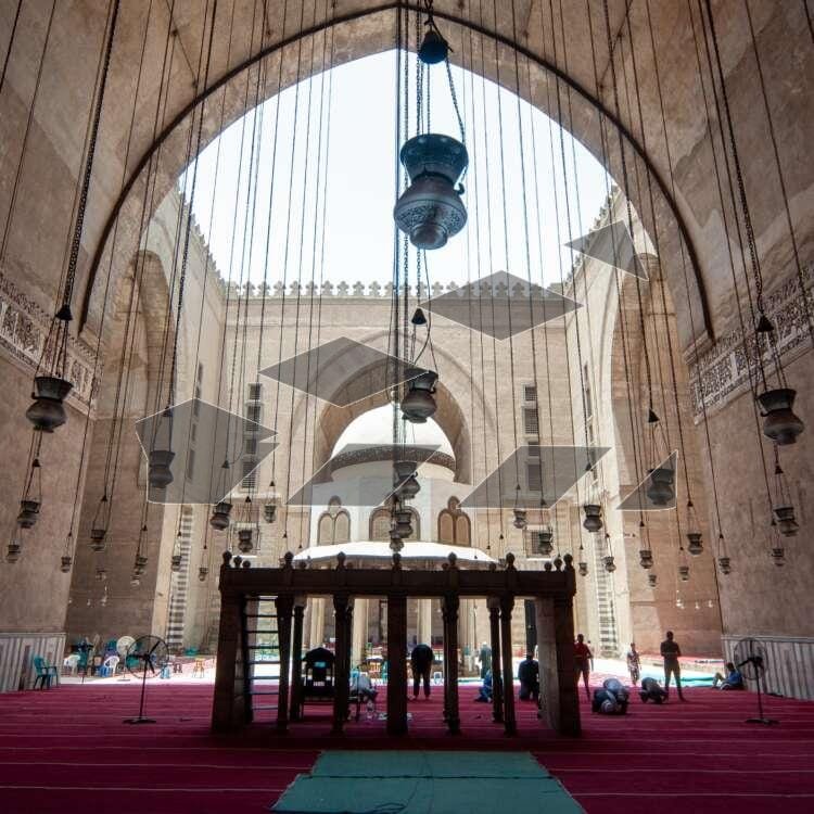 Interior of Sultan Hassan Mosque in Cairo