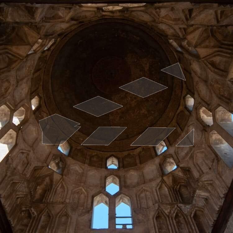 Interior view of the central dome of Ahmad Ibn Tulun Mosque in Old Cairo, Egypt.
