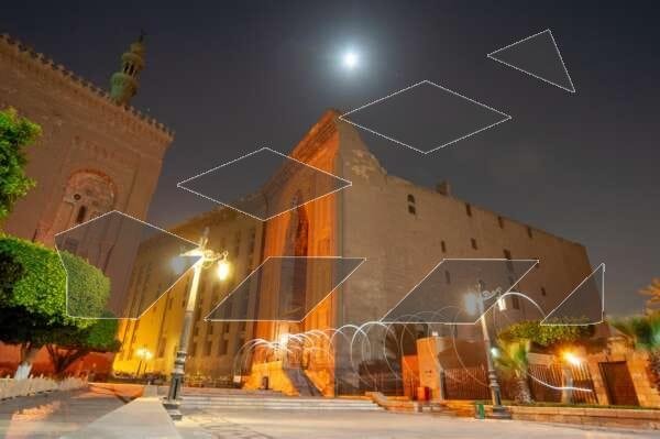 Sultan Hassan Mosque at Night in Old Cairo
