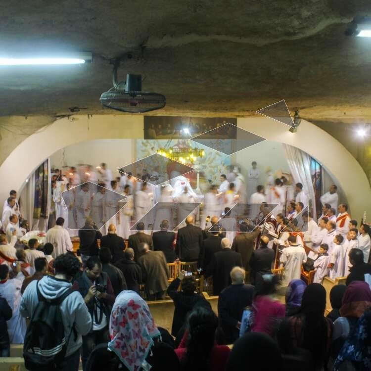 Coptic Christian Ceremony Inside a Church in Egypt