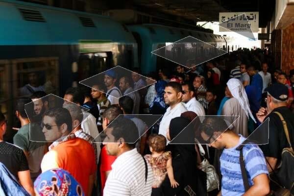 Crowded Metro Platform in Cairo