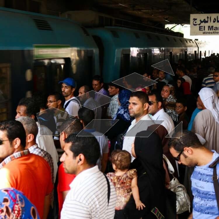 Crowded Metro Platform in Cairo