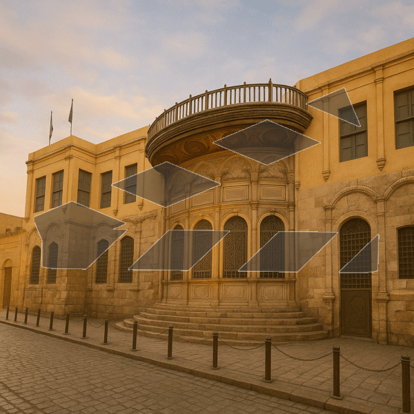 An impressive display of architectural heritage along Al-Muizz Street in Cairo – Empty Daylight AI Generated