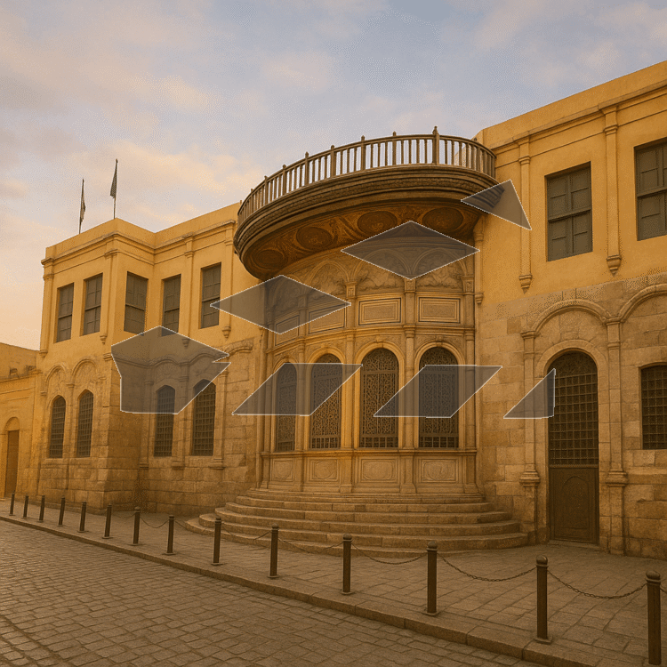 An impressive display of architectural heritage along Al-Muizz Street in Cairo – Empty Daylight AI Generated