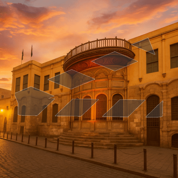 An impressive display of architectural heritage along Al-Muizz Street in Cairo – Empty Sunset AI