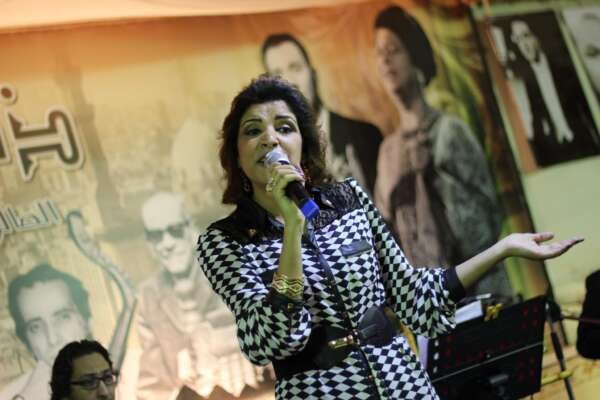 Female Singer Performing in a Ramadan Tent – Musical Night in Cairo