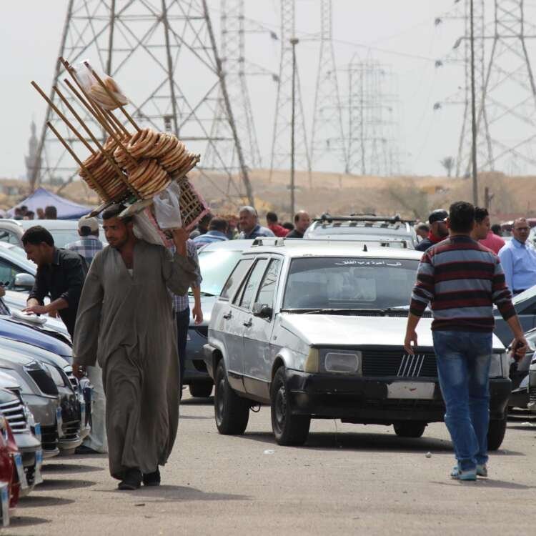 Street Vendors at the Car Market in Nasr City – Urban Scene from Cairo
