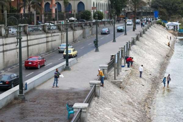 People by the Nile Corniche in Cairo