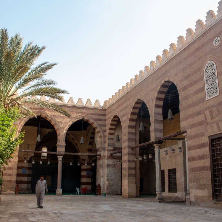 Side View of the Blue Mosque (Amir Aqsunqur Mosque) in Cairo