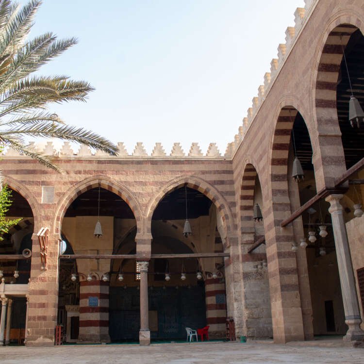 Side View of the Blue Mosque (Amir Aqsunqur Mosque) in Cairo