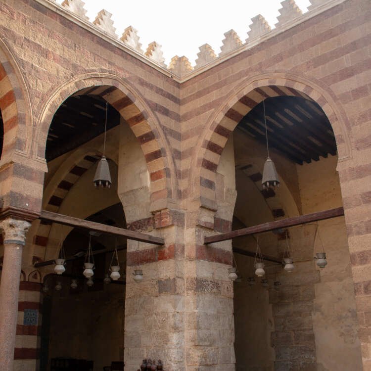 Side View of the Blue Mosque (Amir Aqsunqur Mosque) in Cairo