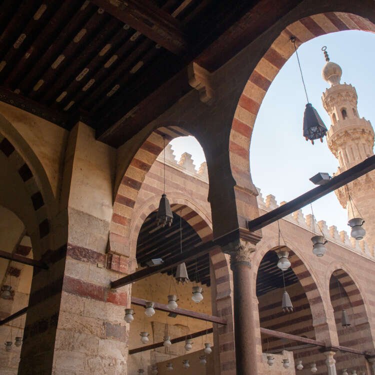 Side View of the Blue Mosque (Amir Aqsunqur Mosque) in Cairo