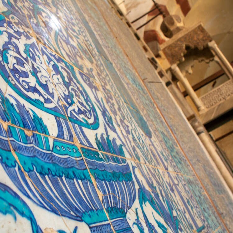 Blue-Tiled Wall of the Blue Mosque (Amir Aqsunqur Mosque) in Cairo