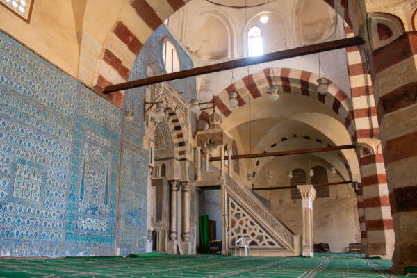 Blue-Tiled Wall of the Blue Mosque (Amir Aqsunqur Mosque) in Cairo Blue-Tiled Wall of the Blue Mosque (Amir Aqsunqur Mosque) in Cairo