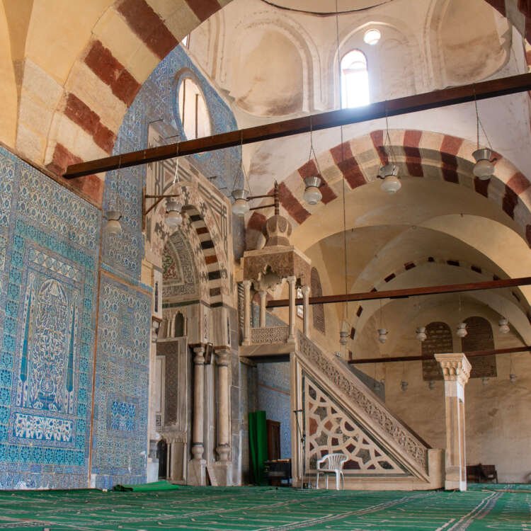 Blue-Tiled Wall of the Blue Mosque (Amir Aqsunqur Mosque) in Cairo