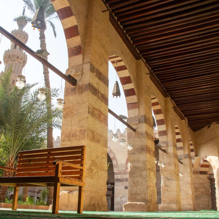 Side View of the Blue Mosque (Amir Aqsunqur Mosque) in Cairo