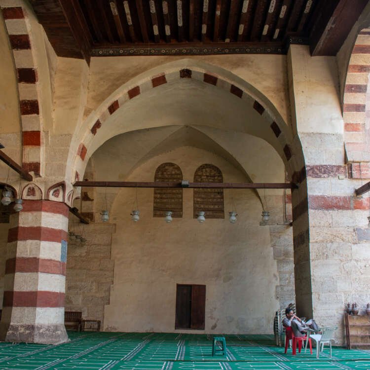 Side View of the Blue Mosque (Amir Aqsunqur Mosque) in Cairo