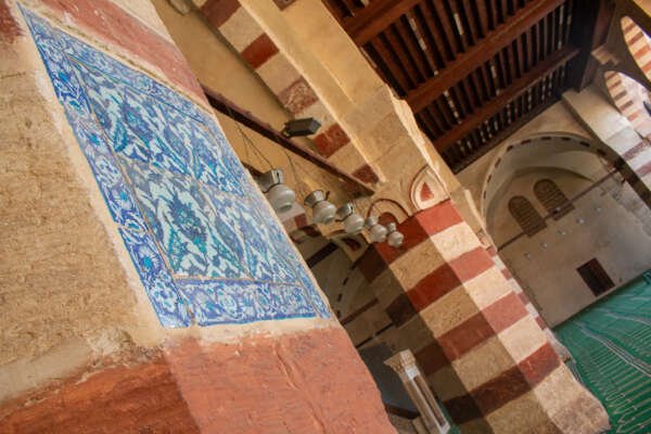 Side View of the Blue Mosque (Amir Aqsunqur Mosque) in Cairo