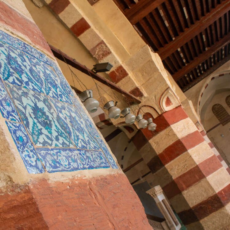 Side View of the Blue Mosque (Amir Aqsunqur Mosque) in Cairo
