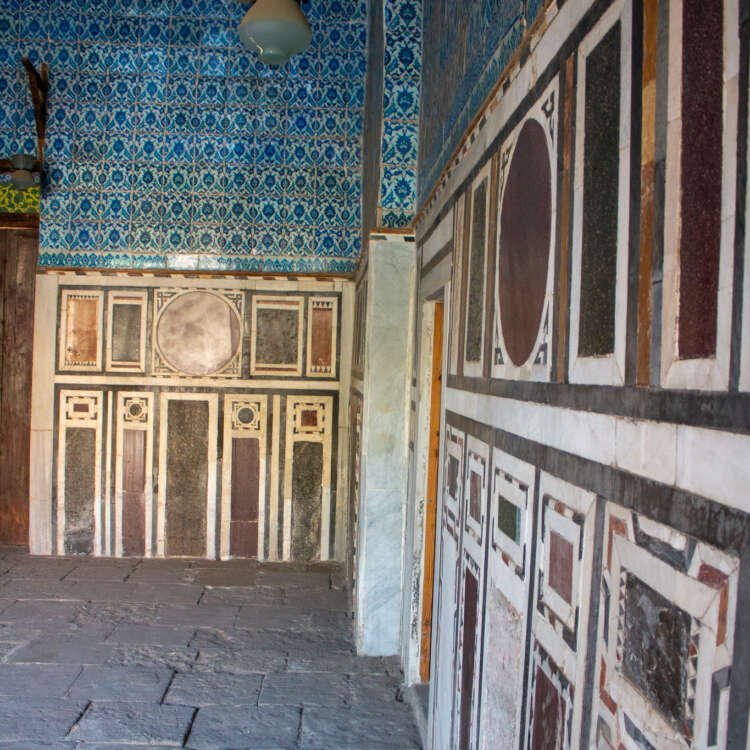 Blue-Tiled Wall of the Blue Mosque (Amir Aqsunqur Mosque) in Cairo