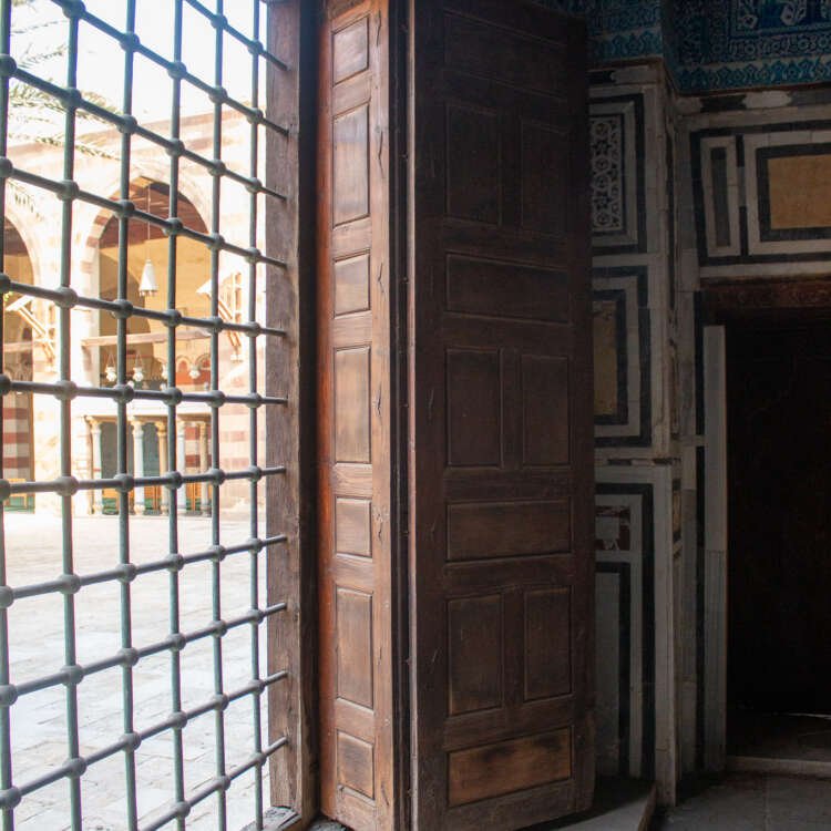 Side View of the Blue Mosque (Amir Aqsunqur Mosque) in Cairo