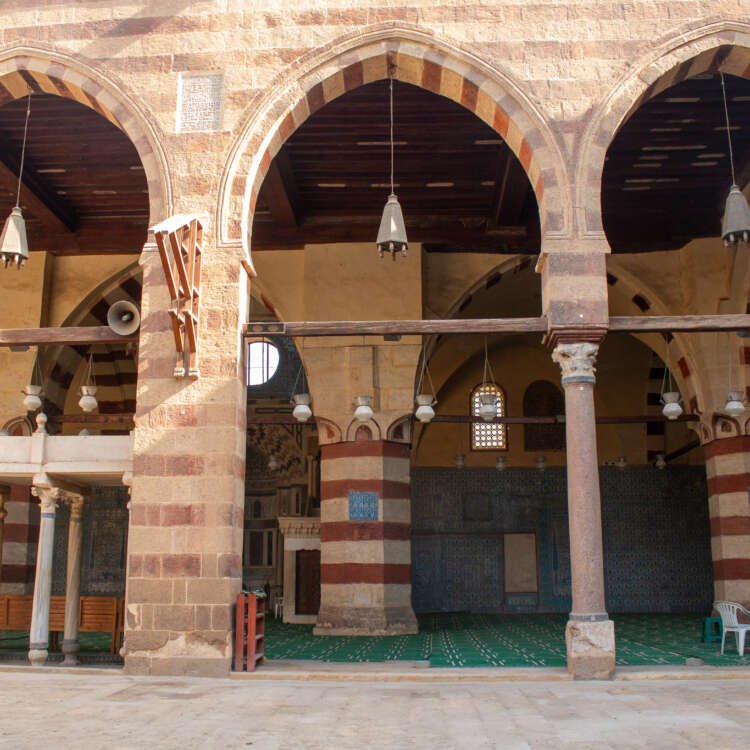 Side View of the Blue Mosque (Amir Aqsunqur Mosque) in Cairo