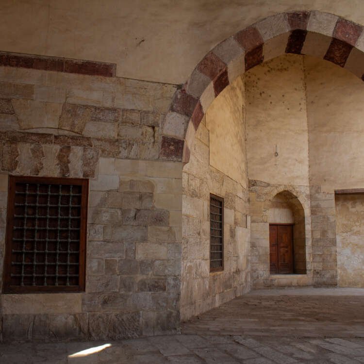 Side View of the Blue Mosque (Amir Aqsunqur Mosque) in Cairo