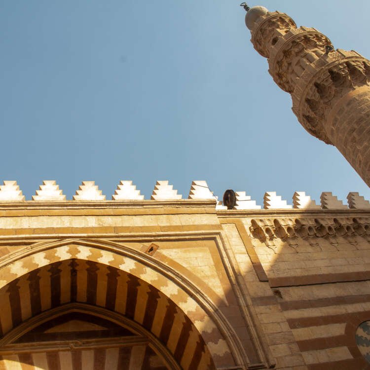 Side View of the Blue Mosque (Amir Aqsunqur Mosque) in Cairo