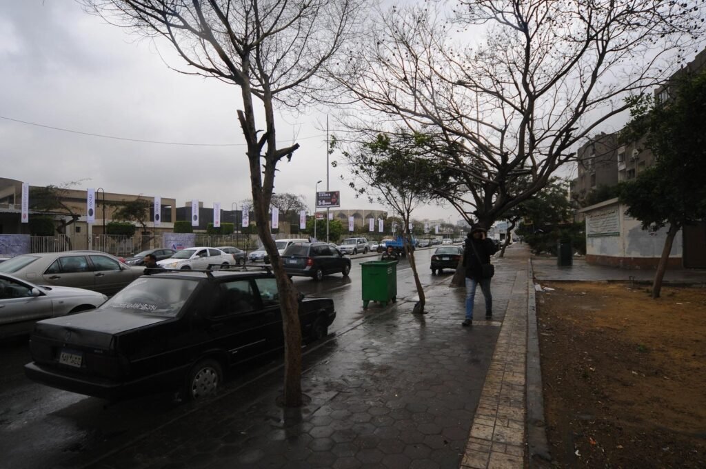Street in Cairo on a Rainy Winter Day
