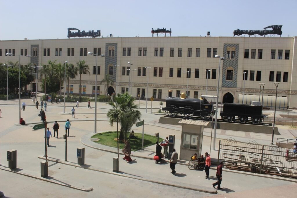 Ramses Train Station Forecourt Cairo Egypt Daylight Street Scene