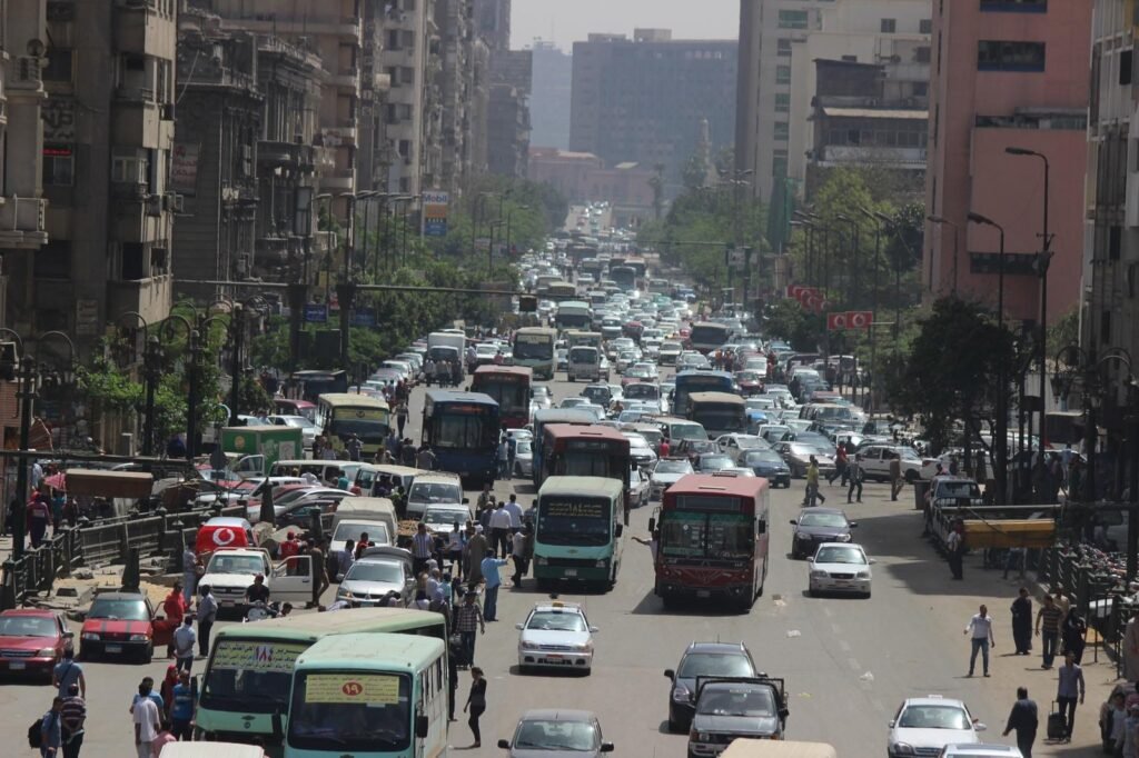 Ramses Square Cairo Traffic Jam 2014 City Street View