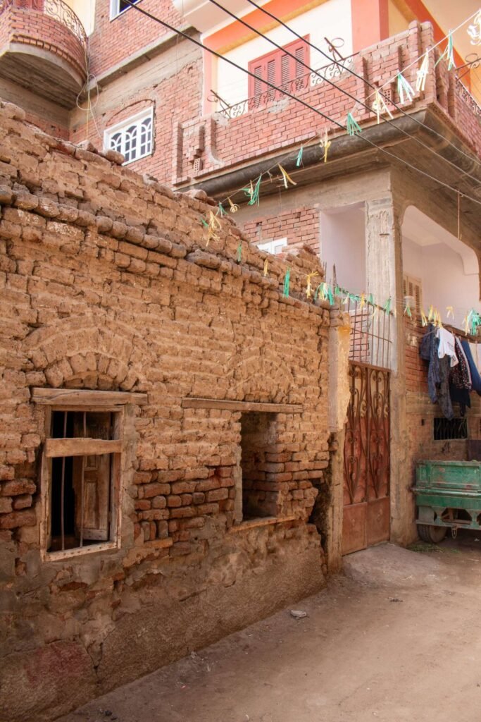 Traditional Mud-Brick Houses in Old Egyptian Villages