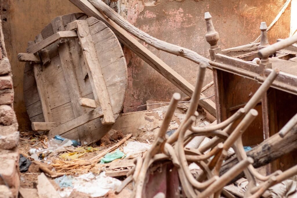 Old Furniture and Debris in Dusty Storage – Egypt