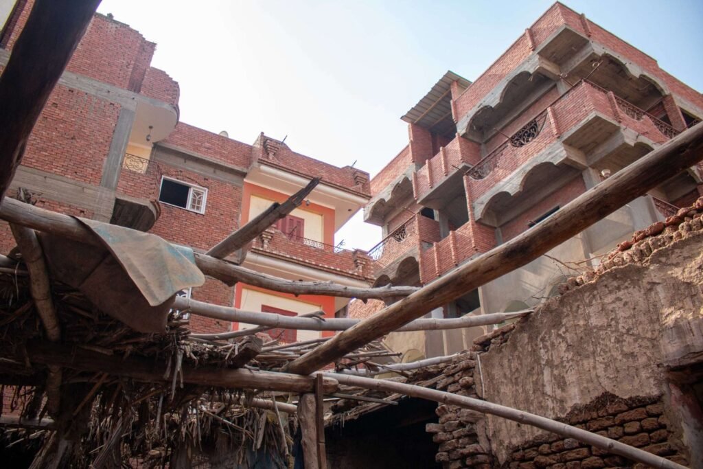 Contrast of Old and New Houses in Egypt