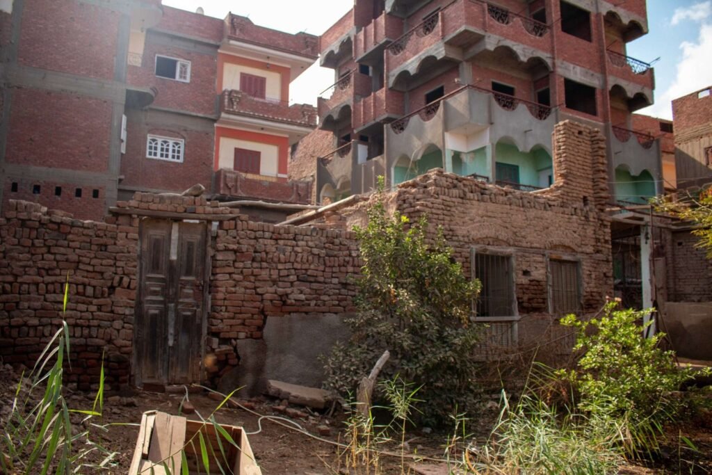 Contrast of Old and New Houses in Egypt