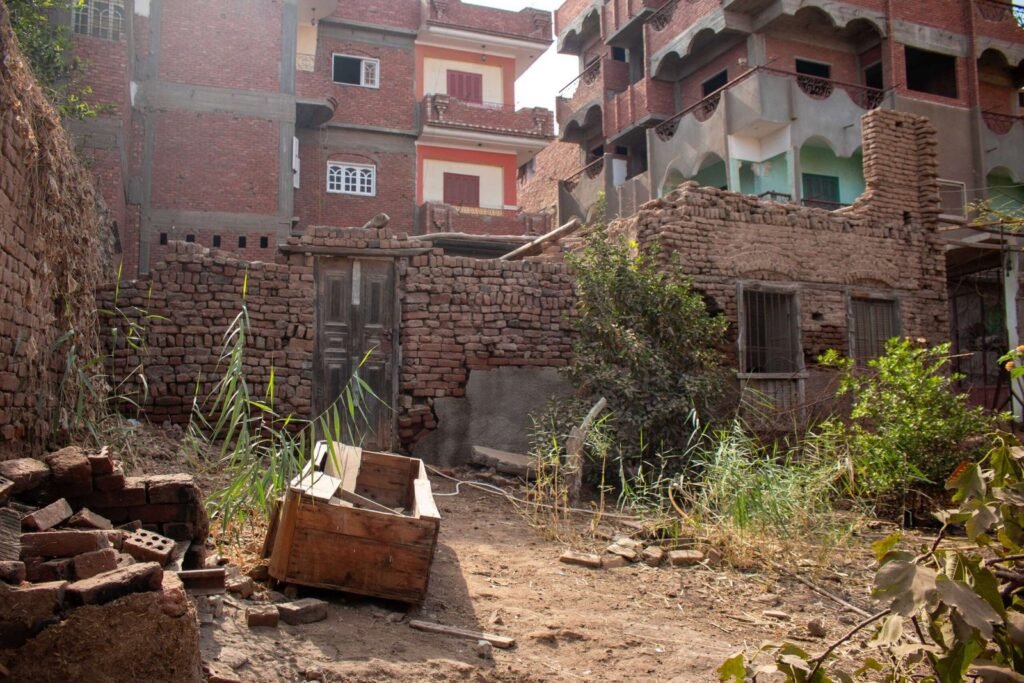Contrast of Old and New Houses in Egypt