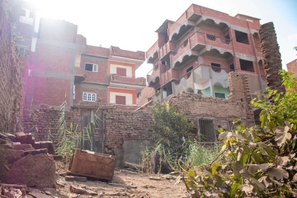 Contrast of Old and New Houses in Egypt
