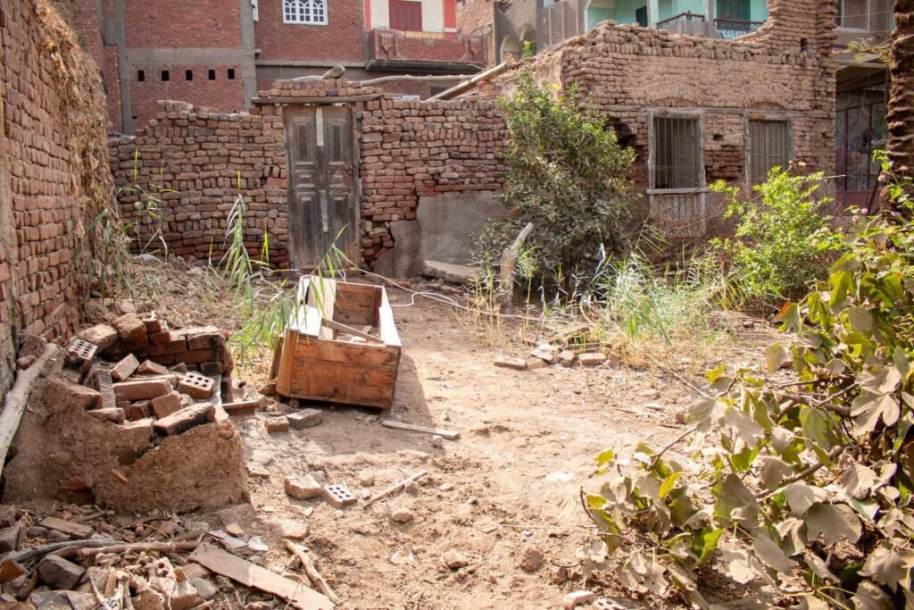 Contrast of Old and New Houses in Egypt