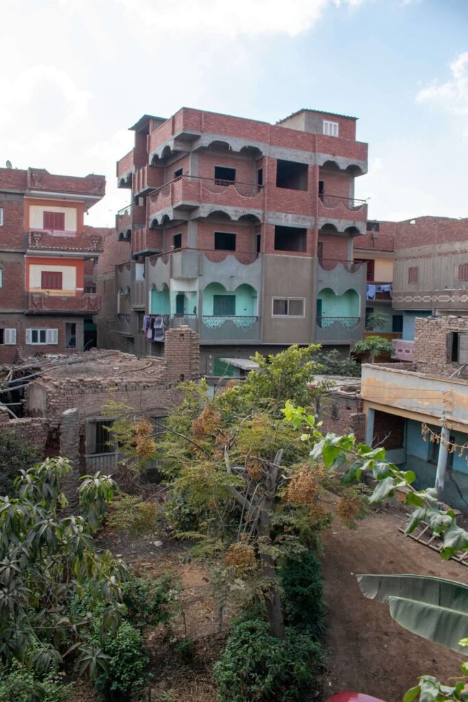 Contrast of Old and New Houses in Egypt