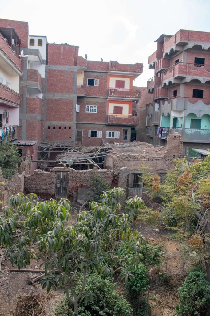 Contrast of Old and New Houses in Egypt
