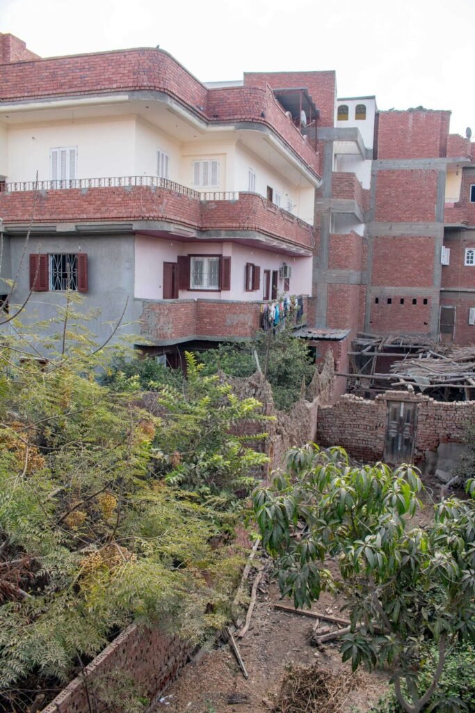Contrast of Old and New Houses in Egypt