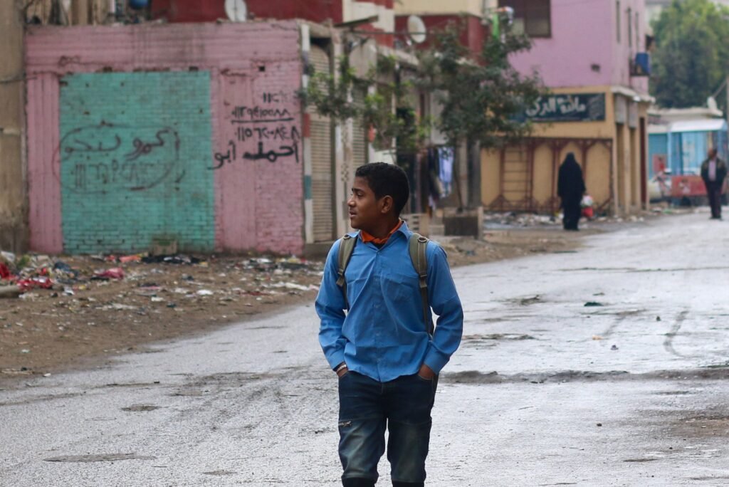 Schoolboy Walking to Class – Cairo, Egypt