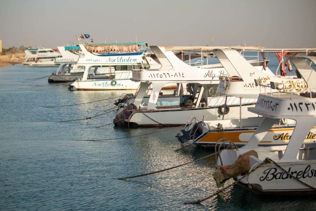 Boats Docked on Calm Waters – Egypt