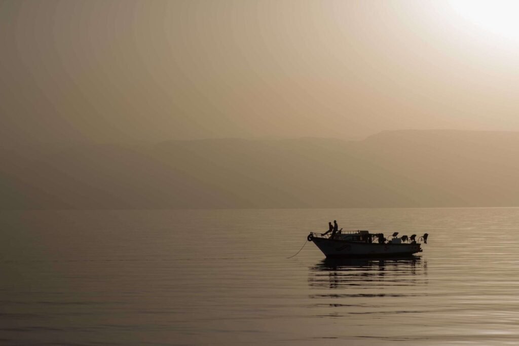 Solitary Fishing Boat at Sunrise – Egypt