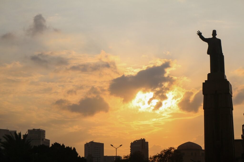Cairo Sunset Silhouette — City Skyline