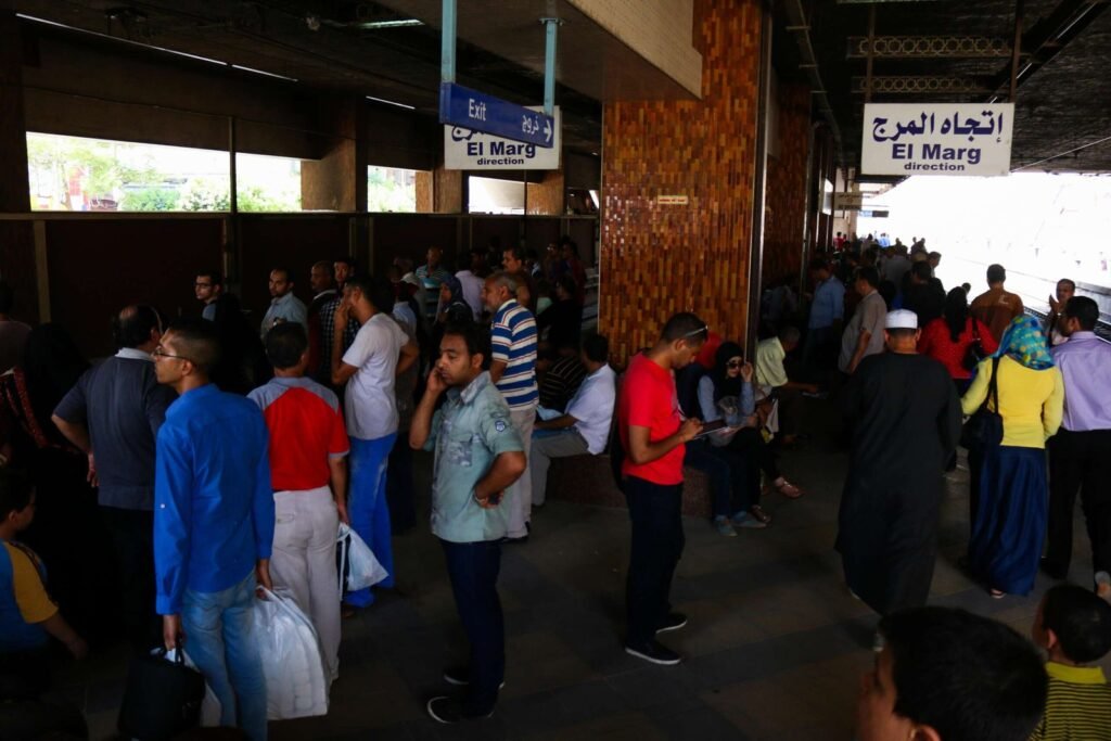 Crowded Metro Platform in Cairo 2