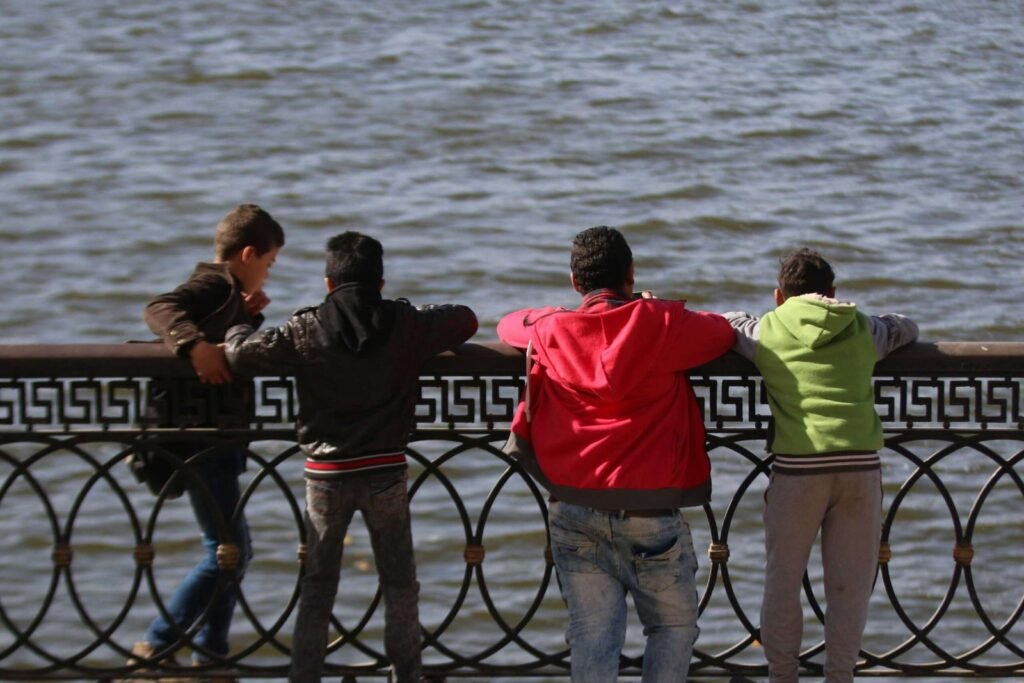 Children on Qasr El Nil Bridge During Eid al-Fitr 2