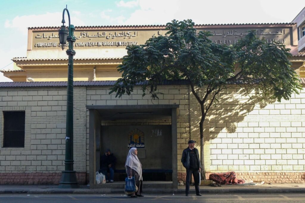 Bus Stop on Magles El Wozara Street, Downtown Cairo