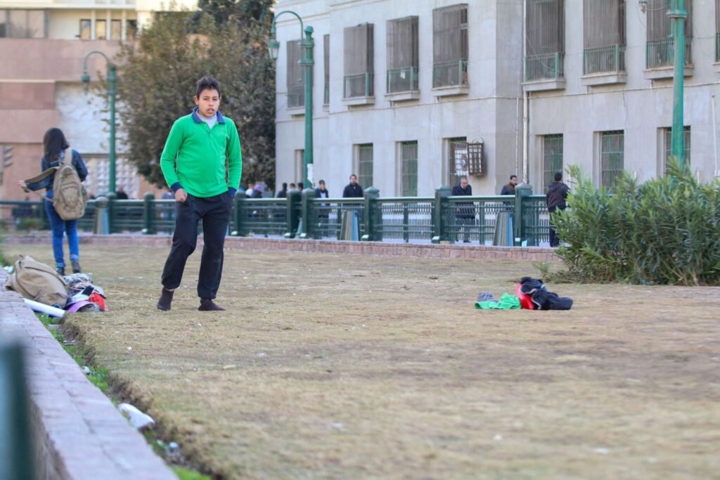 Boys Playing Football in Tahrir Square, Cairo